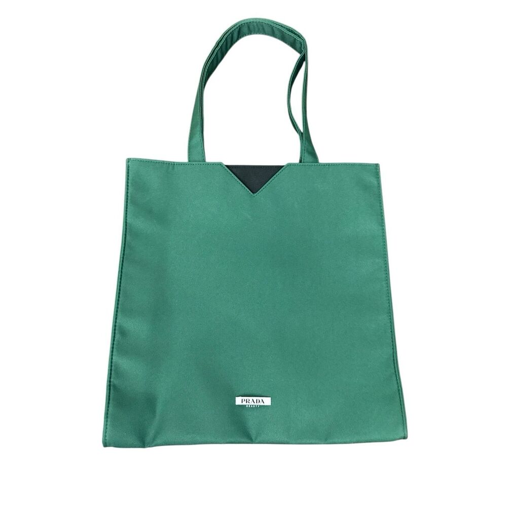 Prada Green Tote with Black Accent